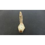 A Ladies 9ct Yellow Gold cased wristwatch - the Swiss made movement branded Herald, Arabic numerals,