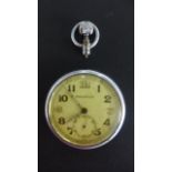 A Jaeger LeCoultre Military Pocket Watch - 6E/SO A22837 - top wind loose, general usage wear,