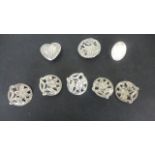Five Silver Buttons - Birmingham 1906/07 - and three other silver buttons - total weight