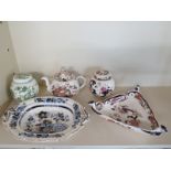 Five items of Mason's ironstone - items include two ginger jars,