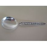 A Large Danish Silver Spoon with Geometric Pattern to Handle,