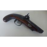 A 19th Century Double Barrel side by side Percussion Cap Pistol,