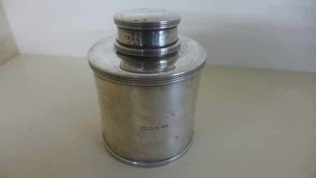 A Silver Hallmarked Tea Caddy by Mappin and Webb - approximately 4.