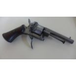 A 19th Century Rimfire target Revolver Pistol stamped ELG, 18 cm long, pin fire,