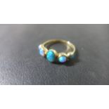 A 9ct yellow gold opal effect ring size P - approx weight 1.