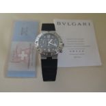 A BVLGARI gents stainless steel automatic chronometer wristwatch SCB 38 S L9968.