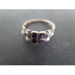 A 19th century yellow gold seed pearl and garnet ring size O - approx weight 1.