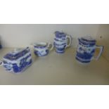 Rington's Tea advertising ware - Blue and white willow pattern exclusive to Ringtons,