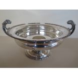 A silver bowl with twin Griffin handles - Chester 1915/16 - Maker HEB FEB - 12 cm tall x 26 cm wide
