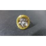 A 9ct Gold Yellow and White Diamond Ring - Size N - approximately 4.