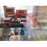 Hornby 0 0 Gauge Railway Set - three engines, assorted carriages, track,
