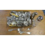 A quantity of Assorted Plated Flatware, a Sifter,