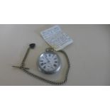 A Winegartens Railway Regulator open faced pocket watch, with chain and T-bar,