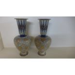 A pair of Doulton Slater Reticulated Vases - 30 cm high,