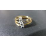 A 9ct Gold 3 Stone Diamond Ring - approximate total 0.