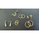 Six pairs of 9ct Gold Earrings - total weight approximately 10.