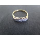An 18ct Yellow Gold and Platinum five stone diamond ring - size M, N - 1.