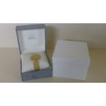 An 18 ct Yellow Gold Omega De Ville Automatic Bracelet Wristwatch with Champagne Dial - 19 cm long,