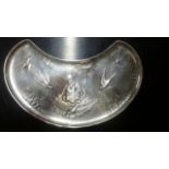 A Silver Swallow Decorated Kidney Shaped Tray - Sheffield 1907/08 J D & S - 30 cm wide -