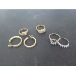 A pair of 14ct Gold Earrings and a Ring - approx 4.8 grams and an 18ct Gold Ring - approx 2.