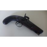 A 19th Century Percussion Cap Pistol by W Parker London, Maker to His Majesty No 64, 21 cm long,