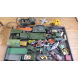 A Collection of Diecast and other Toys including Dinky - all with play wear