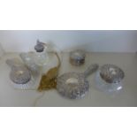 A Silver Six Piece Dressing Table set by B & Co Birmingham 1991 - top loose to brush but all