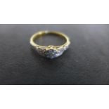 An 18ct Yellow Gold Platinum and Diamond Ring, size N, approx 1.