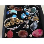 A good selection of silver and other jewellery - some suites to include Tigers eye,