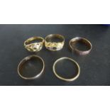 Five 9ct Gold Rings - approximately 7.