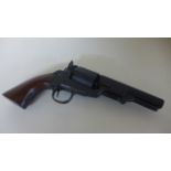 A Colts 36 Calibre Police Percussion Revolver Pistol - number 1911 22 - with walnut 2 part grip,