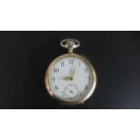 An Omega top wind 800 Silver Pocket Watch - 48 mm wide - some usage marks - working in saleroom
