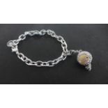 Silver Swarovski bracelet with charm - weight 0.