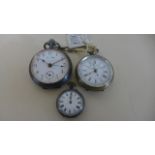 A Brass Cased Centre Seconds Chronograph Open Faced Pocket-Watch,