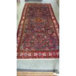 A Hand Knotted Hamadan Rug, 3.05m x 1.57m - one small area thread-bare