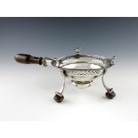 An 18th century French provincial silver brazier, maker's mark of I.G crowned, Lille 1757,