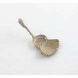 A George IV silver caddy spoon, by John Bettridge, Birmingham 1822, fluted and engraved thistle