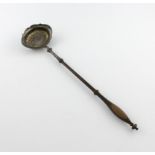 A George IV Scottish silver punch ladle, by J. Mackay, Edinburgh 1821, lobed oval form, chased