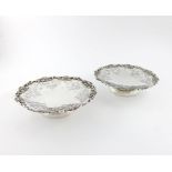 A pair of silver tazzae, by Stower & Wragg Ltd, Sheffield 1944, circular form, pierced and