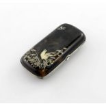 λ A Victorian silver-mounted tortoiseshell cigar case, marks worn, London 1881, rounded