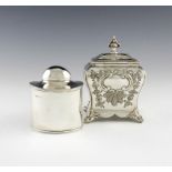 An Edwardian silver tea caddy, by George Unite, Chester 1903, oval form, the domed hinged cover with