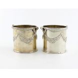A pair of French silver pots, with English import marks for Sheffield 1971, importer's mark of The