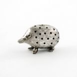 An Edwardian novelty silver porcupine pin cushion, by Levi and Salaman, Birmingham 1905, modelled in