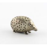 An Edwardian novelty silver porcupine pin cushion, by Levi and Salaman, Birmingham 1903, modelled in