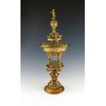 A 19th century Austro-Hungarian gilded electro-type cup and cover, by Hass, Vienna circa 1870, the