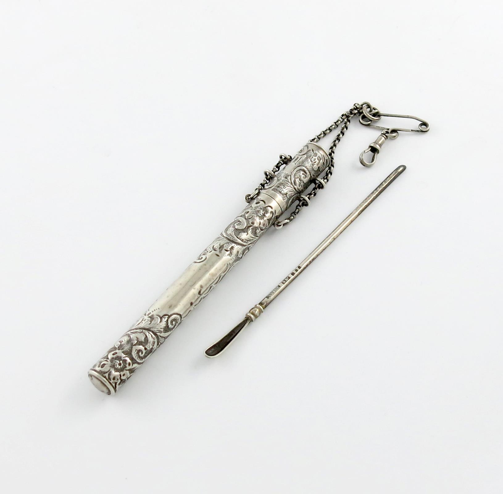 A silver medical instrument, by the Down Brothers, London 1918, length 12.7cm, plus a silver