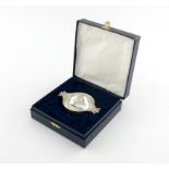 A modern Scottish silver quaich, by Hamilton and Inches, Edinburgh 1996, plain form, thistle side