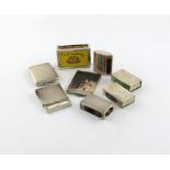 A mixed lot of silver matchbox covers, various dates and makers, various designs, with engine-turned