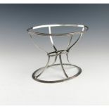 A George III silver dish stand, by Chawner and Emes, London 1796, oval form wire-work form, reeded
