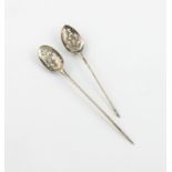 A mid-18th century silver mote spoon, maker's mark of E.B, possibly for Edward Bradshaw, London